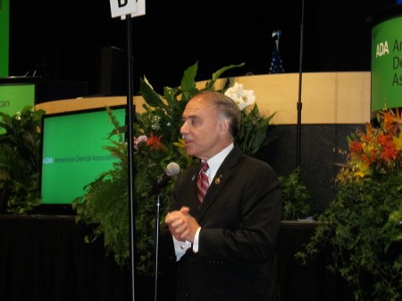 The new president-elect from ADA Robert A. Faella, immediatly after being elected by the House of Delegates.