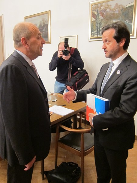 With Dragutin Komar, dean of the University of Zagreb School of Dental Medicine.