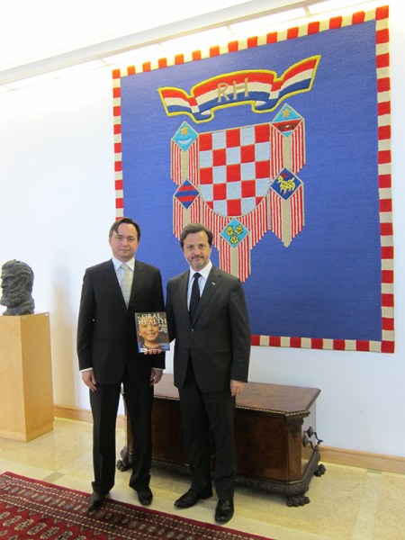 At the Presidential Palace with Hrvoje Pezo before the meeting.
