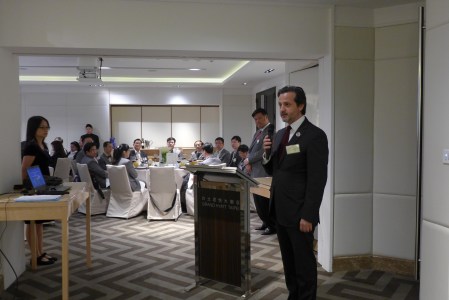 Addressing the delegates.