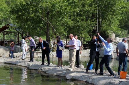 Fishing at the trout farm…