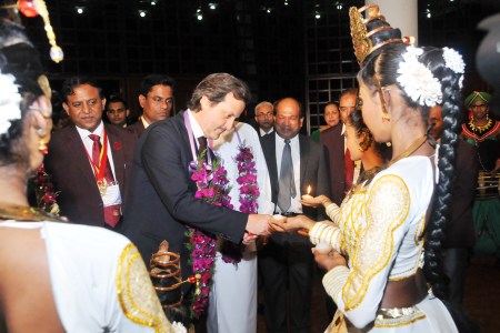 Traditional welcome ritual.