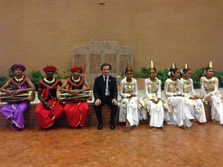 With local dancers.